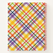 明るい学校のチェック柄モノグラム ノートブック (裏面)