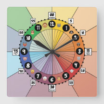 明るい学校の子ども向けの時計(平方)