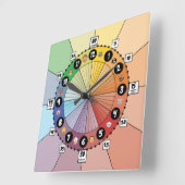 明るい学校の子ども向けの時計（平方） スクエア壁時計 (傾斜)