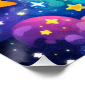 明るい宇宙冒険の子供部屋壁画 ポスター (コーナー)
