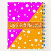 明るい審美的なオレンジとピンクの名前モノグラムの ノートブック (裏面)