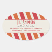 明るい対角線のシール 楕円形シール (正面)