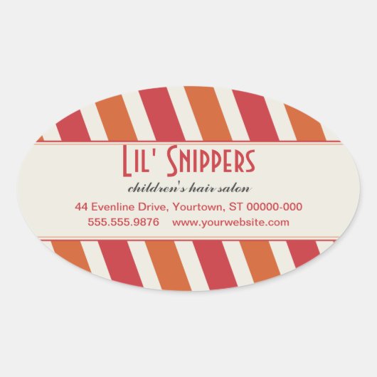 明るい対角線のシール 楕円形シール (正面)