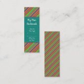 明るい対角線ストライプ模様ミニページマーカー スキニー名刺 (正面/裏面)