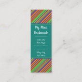 明るい対角線ストライプ模様ミニページマーカー スキニー名刺 (正面)