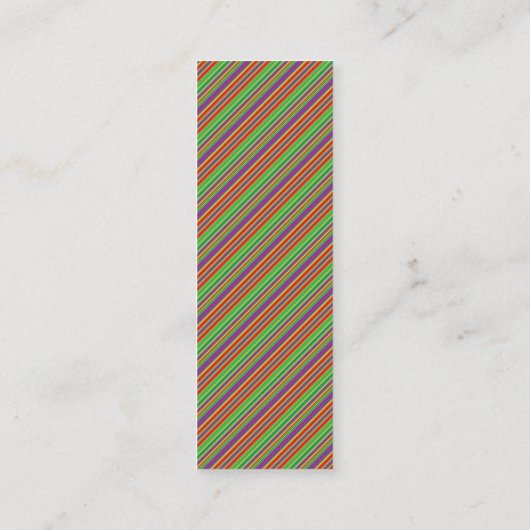 明るい対角線ストライプ模様ミニページマーカー スキニー名刺 (裏面)