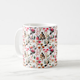 明るい小さな花の水の色のギフトコーヒー愛好家 コーヒーマグカップ