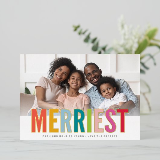 明るい幅の明メリーるいホリはっきりしたー家族 箔シーズンカード (立ち正面)