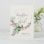 明るい年の先進の水色リース新年 シーズンカード (スタンド正面)