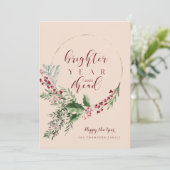 明るい年の先進の水色リース新年 シーズンカード (スタンド正面)