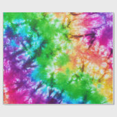 明るい幸せなカラフルグルービー絞り染め ラッピングペーパー (フラット)