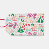 明るい幸せなクリスマスパターン ギフトタグ (裏面横)