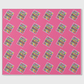 明るい幸せな誕生日の花と風船  ラッピングペーパー (フラット)