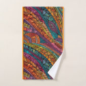 明るい幾何学的なシェイプのウォールアート バスタオルセット (ハンドタオル)