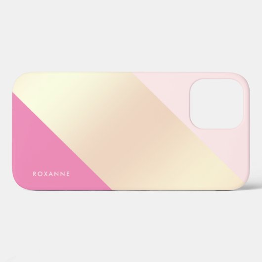 明るい幾何学的な銅金ゴールドライトとホットピンク Case-Mate iPhoneケース (裏面 (横))