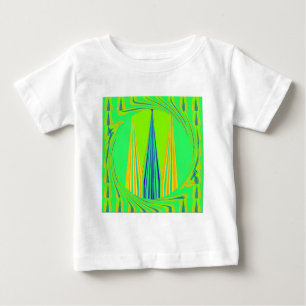 明るい幾何学的ネオンパターンアートデザイン ベビーTシャツ