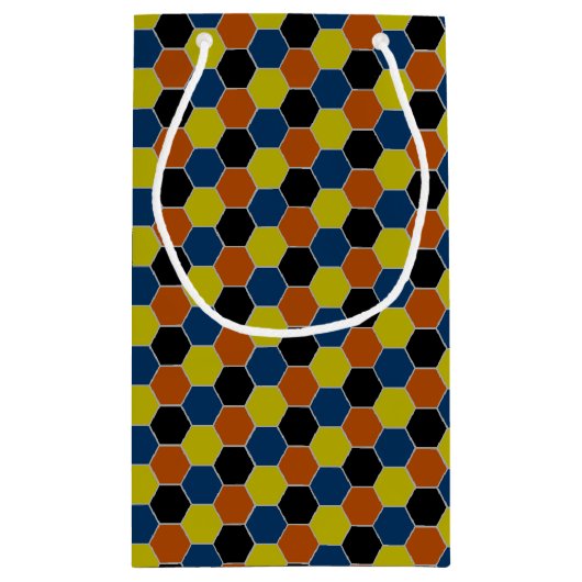 明るい幾何学的パターンモダン、誕生日パーティー スモールペーパーバッグ (裏面)