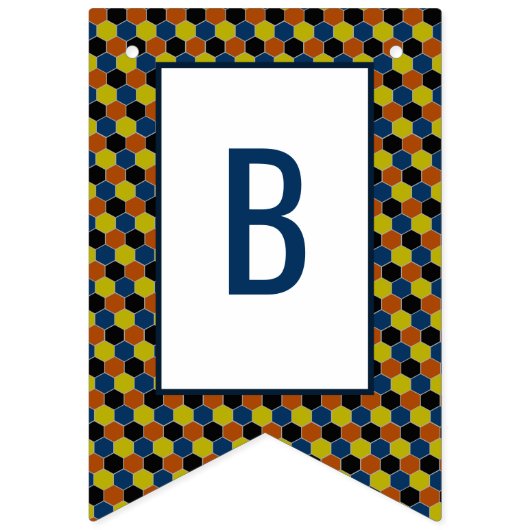 明るい幾何学的パターンモダン、誕生日パーティー バンティングフラッグ (第2の旗)