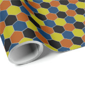 明るい幾何学的パターンモダン、誕生日パーティー ラッピングペーパー (ロールコーナー)