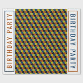 明るい幾何学的パターンモダン、誕生日パーティー ラッピングペーパー (フラット)