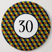 明るい幾何学的パターンモダン、誕生日パーティー 缶バッジ (正面)