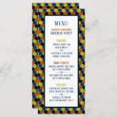 明るい幾何学的パターン、モダン誕生日メニュー メニュー (正面/裏面)