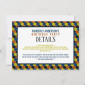 明るい幾何学的パターン、モダン誕生日詳細 招待状 (正面)