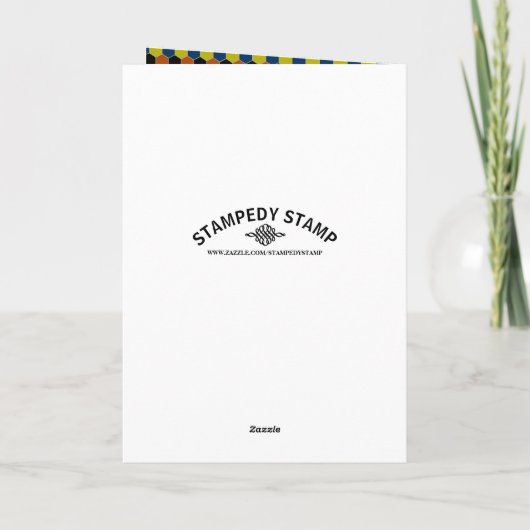 明るい幾何学的パターン、誕生日ありがとう サンキューカード (裏面)