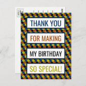 明るい幾何学的パターン、誕生日ありがとう ポストカード (正面/裏面)