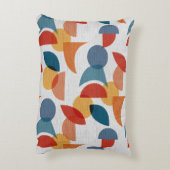 明るい幾何学的レトロ抽象芸術 アクセントクッション (裏面(縦))