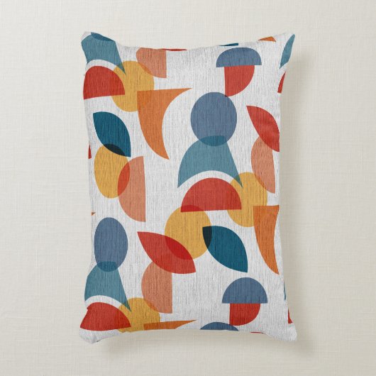 明るい幾何学的レトロ抽象芸術 アクセントクッション (正面(垂直))