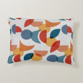 明るい幾何学的レトロ抽象芸術 アクセントクッション (裏面)