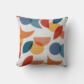 明るい幾何学的レトロ抽象芸術 クッション (正面)