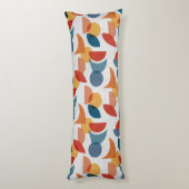 明るい幾何学的レトロ抽象芸術 ボディピロー (裏面 (縦))