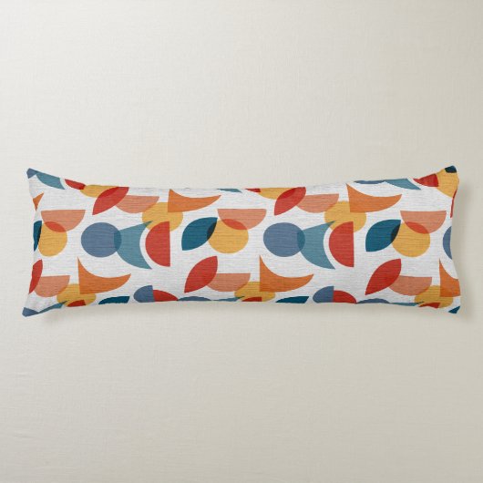 明るい幾何学的レトロ抽象芸術 ボディピロー (正面)