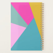 明るい幾何学的日が差すことの形状パーソナライズされた青 プランナー手帳 (裏面)