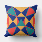 明るい幾何絵を描プリント クッション (正面)