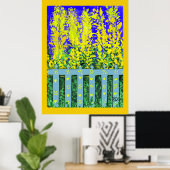 明るい庭の脱出：黄色い開花のダンス ポスター (ホームオフィス)
