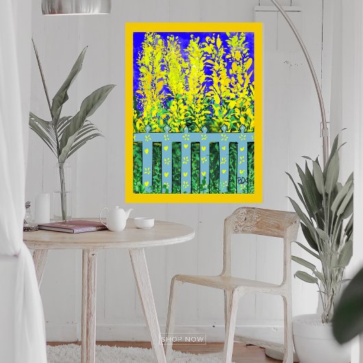 明るい庭の脱出：黄色い開花のダンス ポスター