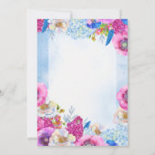 明るい庭の花 ブライダルシャワー招待状 招待状 (裏面)