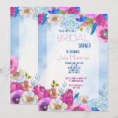 明るい庭の花 ブライダルシャワー招待状 招待状 (正面/裏面)