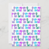 明るい恐竜の誕生日招待状 招待状 (裏面)