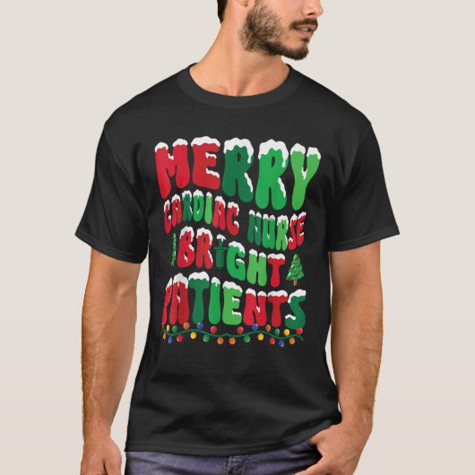 明るい患者のCVICU看護 メリー循環器ナース Tシャツ (正面)