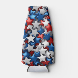 明るい愛国的な赤白青アメリカの星 ボトルクーラー