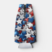 明るい愛国的な赤白青アメリカの星 ボトルクーラー (裏面)