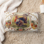 明るい感謝の気持ちを込めたヴィンテージ枕 ランバークッション (ブランケット)