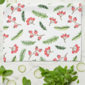 明るい手で描かれたクリスマスのミスタントーパターン キッチンタオル (折り畳み)