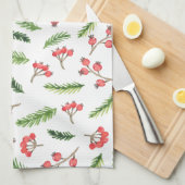 明るい手で描かれたクリスマスのミスタントーパターン キッチンタオル (四つ折り)