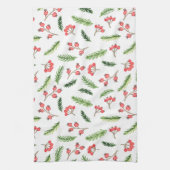 明るい手で描かれたクリスマスのミスタントーパターン キッチンタオル (縦)