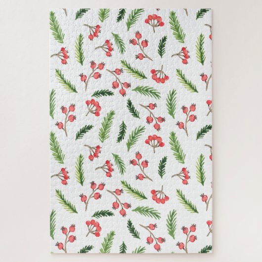 明るい手で描かれたクリスマスのミスタントーパターン ジグソーパズル (縦)